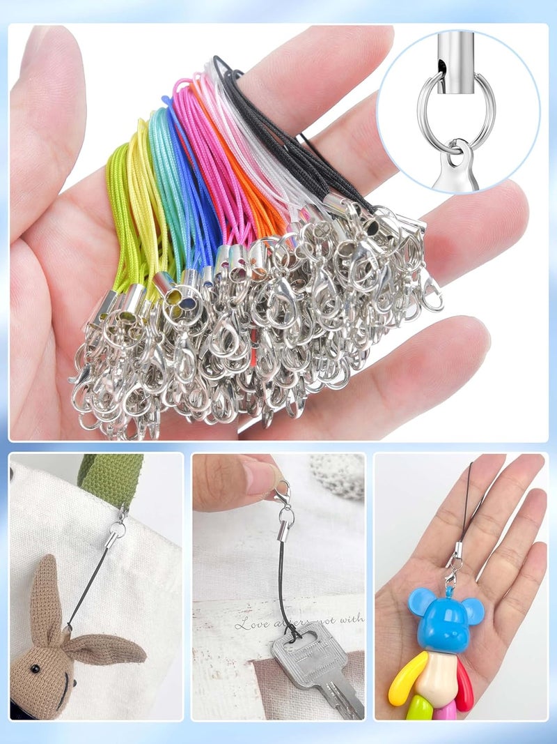 Evnlo Phone Charms Strap with Lobster Clasp,Lanyard Strap Cell Phone Charm for Keychain Clasps, USB Drive DIY Jewelry Mobile Accessories Charms - Image 2